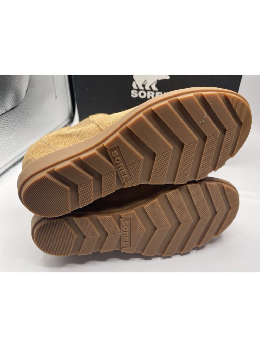 Sorel Women's Evie II Chelsea Boots Womens Size 8 Caribou Buff Gum Leather Suede - Picture 10 of 16